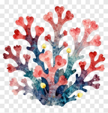 Colorful Coral Reef Illustration PNG