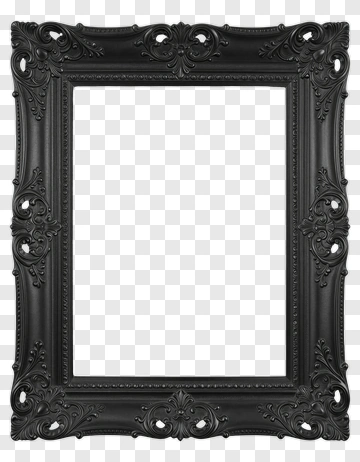 Ornate Black Picture Frame PNG