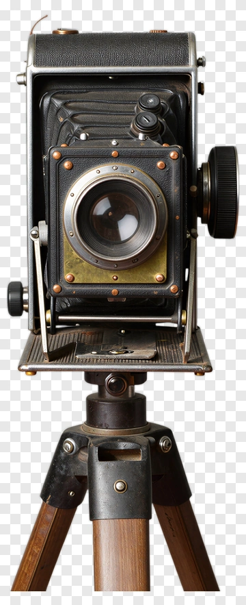 Vintage Camera On Tripod PNG
