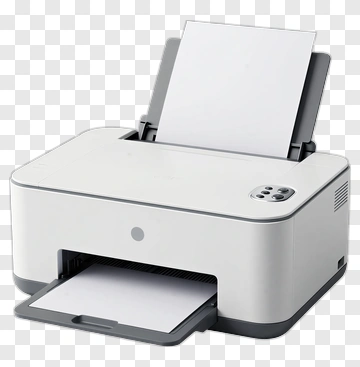 Printer With Paper Output PNG