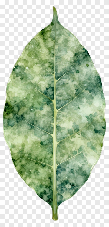 Watercolor Green Leaf PNG