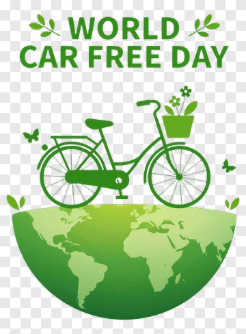 World Car Free Day Bicycle Illustration PNG