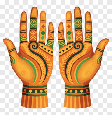 Colorful Decorative Hands With Patterns PNG
