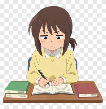 Student Writing In A Notebook PNG