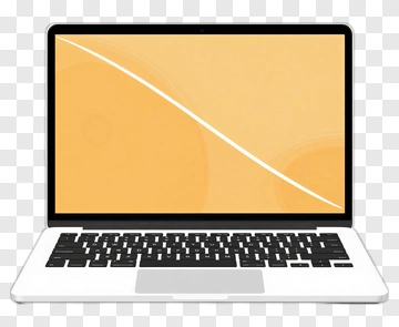 Laptop With Orange Screen PNG