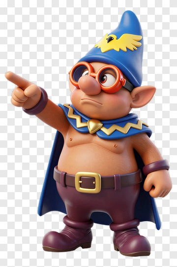 3D Gnome Pointing PNG