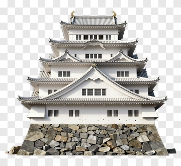 Japanese Castle With Stone Foundation PNG