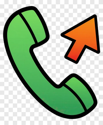 Green Phone Icon With Upward Arrow PNG