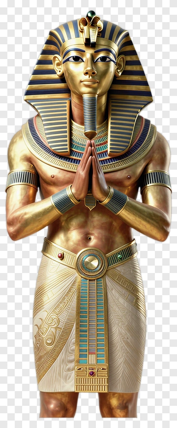 3D Pharaoh Statue With Praying Pose PNG