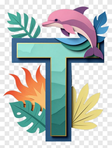Colorful Dolphin And Tropical Leaves T Design PNG