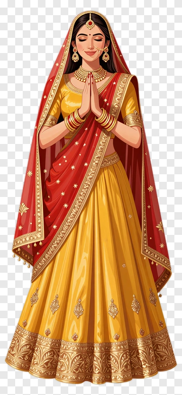 Indian Woman In Traditional Attire PNG