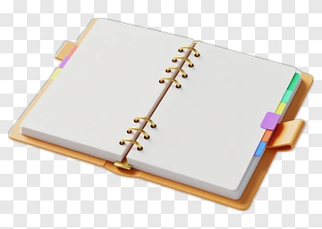 Open Notebook With Colorful Tabs PNG