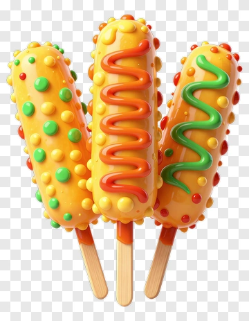 Colorful Candy Corn Ice Cream Treats PNG