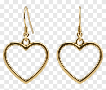 Gold Heart Earrings PNG