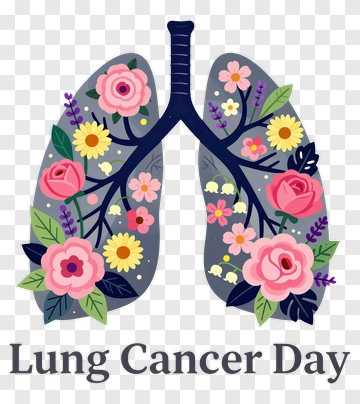 Lung Cancer Day Floral Design PNG