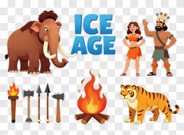 Cartoon Ice Age Mammoth And Characters PNG