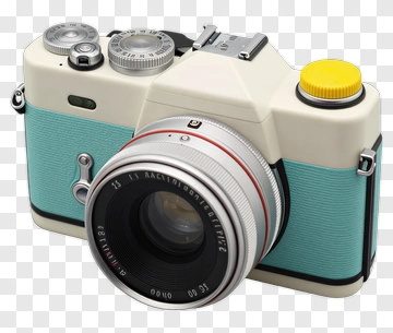 Vintage Camera With Yellow Button PNG