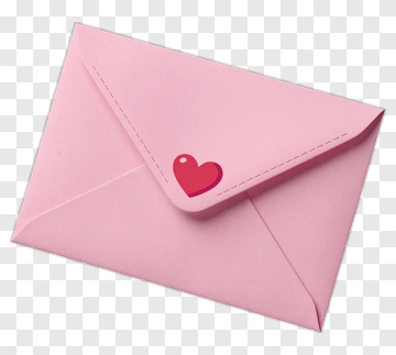 Pink Envelope With Heart Design PNG