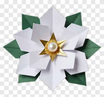 Paper Flower With Gold Star Center PNG