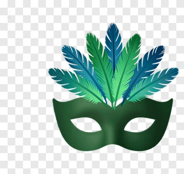 Green Mask With Tropical Leaves PNG
