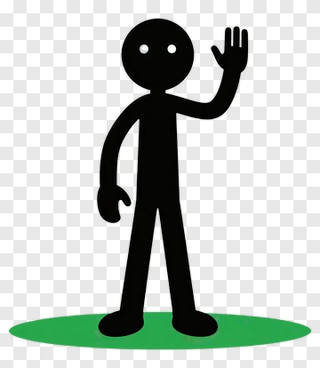 Cartoon Stick Figure Waving Hello PNG