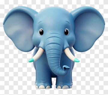 Cartoon Blue Elephant PNG