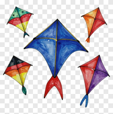 Colorful Kites In Various Designs PNG