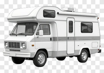 White Motorhome With Gray Stripes PNG