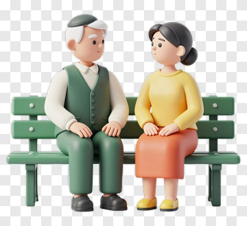 Couple Sitting On A Park Bench PNG