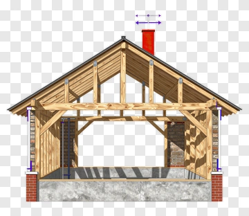 Wooden House Structure With Chimney PNG