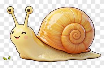Cartoon Snail With A Smiling Face PNG