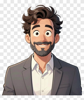 Cartoon Man With Beard In A Suit PNG