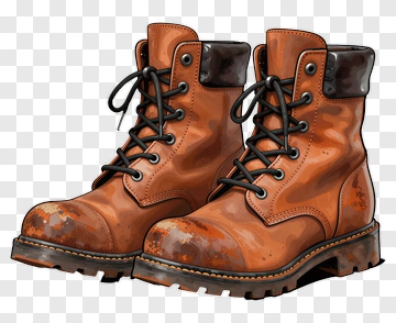Brown Work Boots PNG