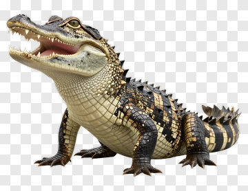 3D Alligator With Open Mouth PNG