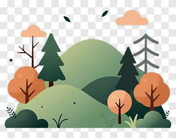 Stylized Forest Landscape PNG
