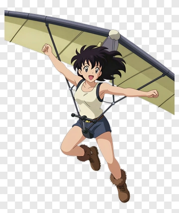 Girl Hang Gliding In Action PNG