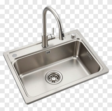 Stainless Steel Kitchen Sink With Faucet PNG