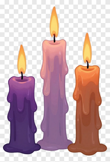 Colorful Candles With Flames PNG