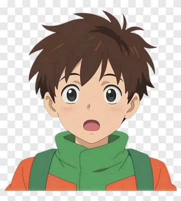 Surprised Boy With Brown Hair PNG