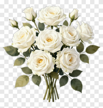 Bouquet Of White Roses PNG