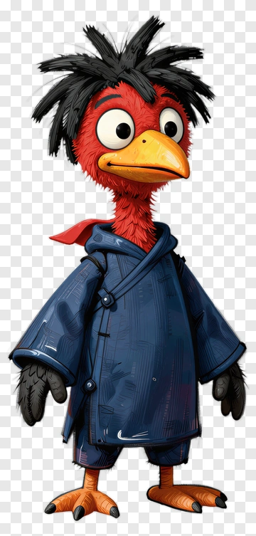 Cartoon Bird In A Blue Robe PNG