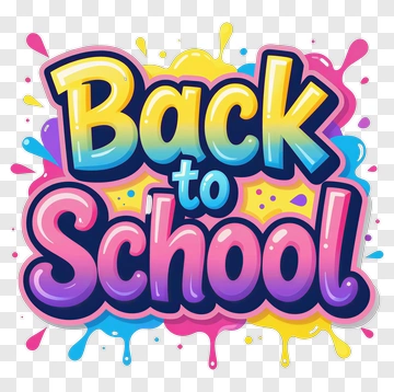 Back To School Colorful Text Design PNG