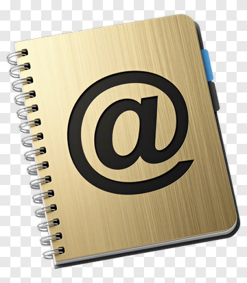 Gold Notebook With At Symbol PNG