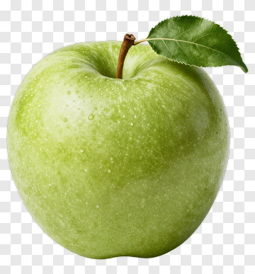 Green Apple With Leaf PNG