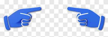 Blue Cartoon Hands Pointing PNG