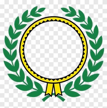Green Laurel Wreath With Yellow Ribbon PNG