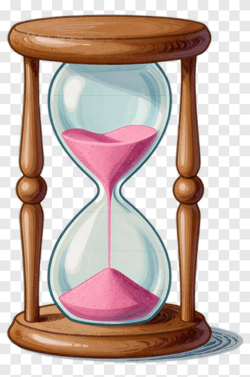 Cartoon Hourglass With Pink Sand PNG