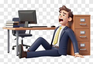 Stressed Businessman Sitting On Office Floor PNG