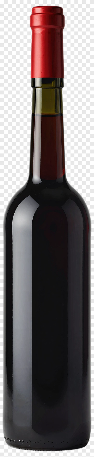 Red Wine Bottle With Red Cap PNG