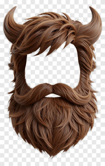 Brown Horned Beard And Hair PNG
